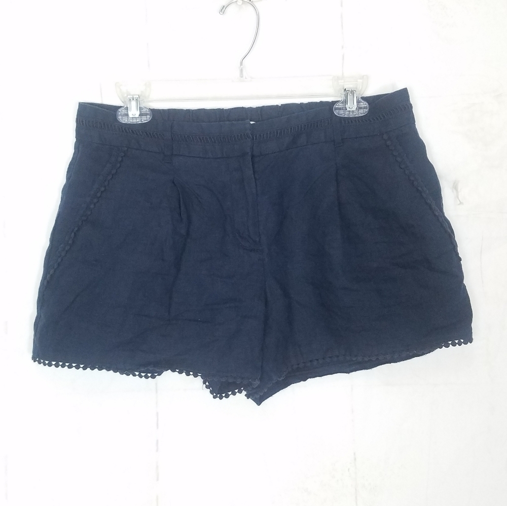 Ann Taylor loft blue linen shorts